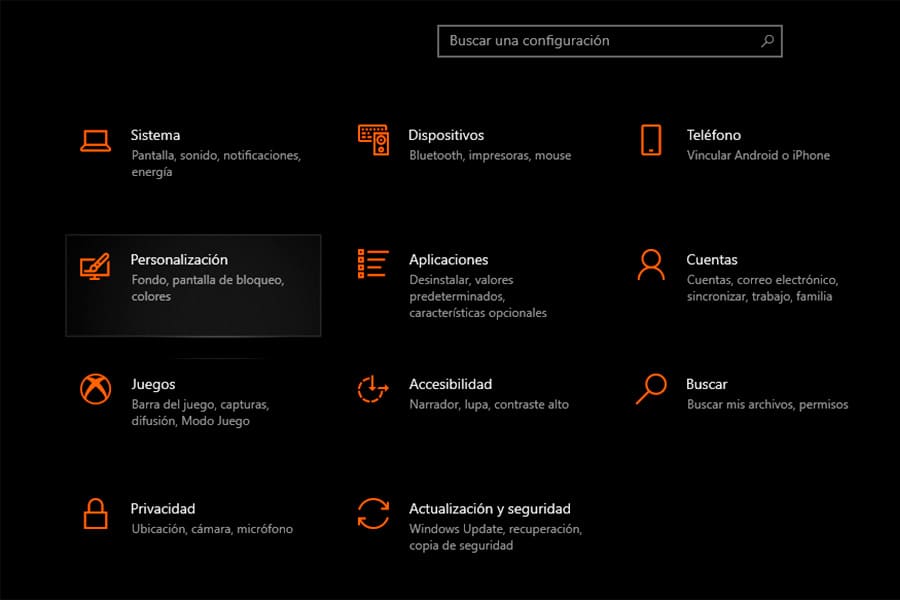 Modo oscuro en Windows 10